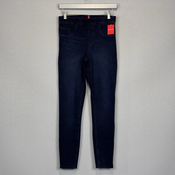 Spanx Jean-ish Ankle Leggings Women S Blue Pull On Stretch Knit Dark Wash 20018R - Picture 1 of 10